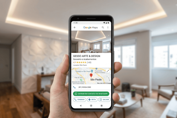 google meu negocio para gesseiro com perfil otimizado no google maps